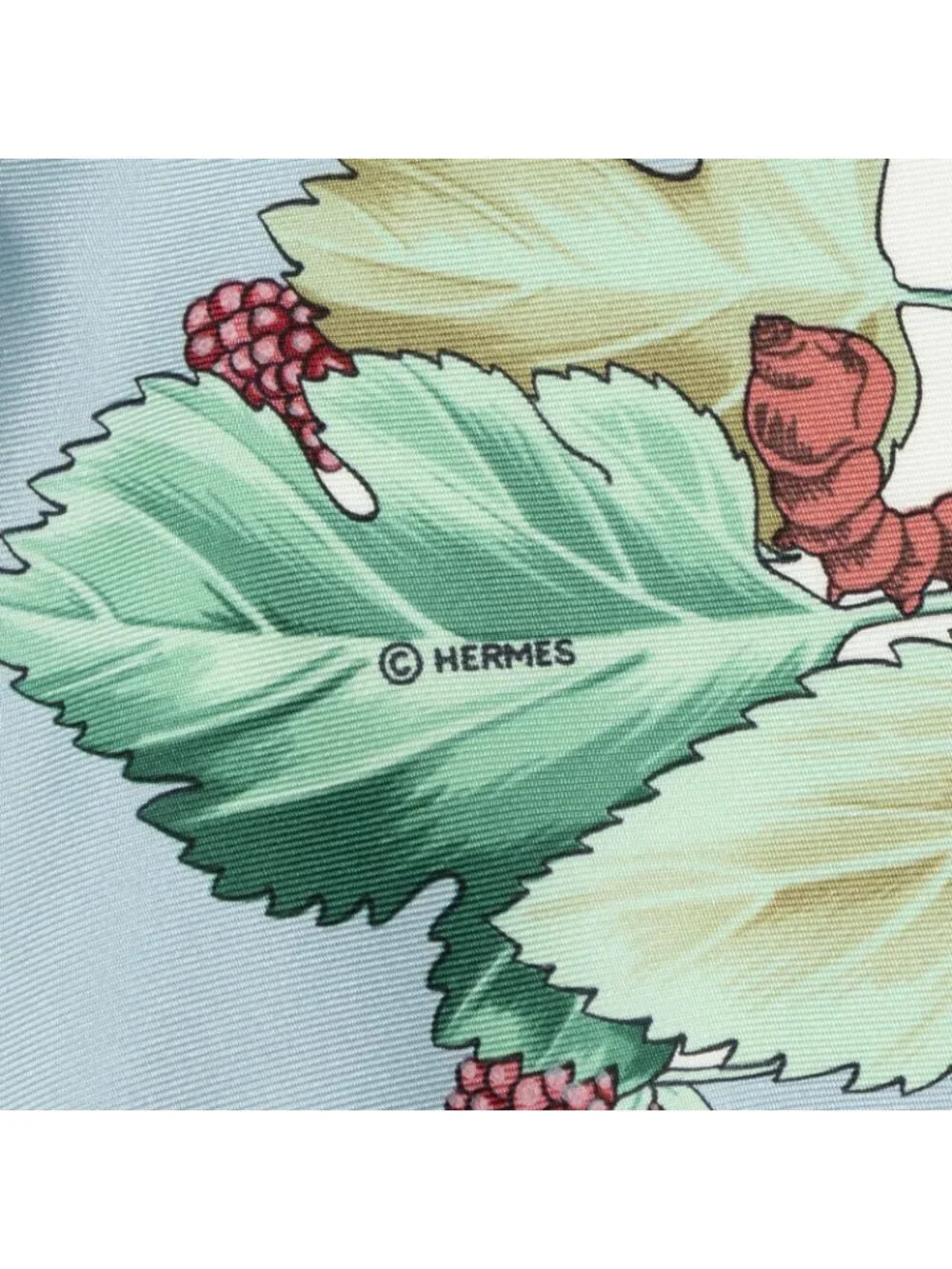 Hermes Scarf Light Blue Green Red Silk